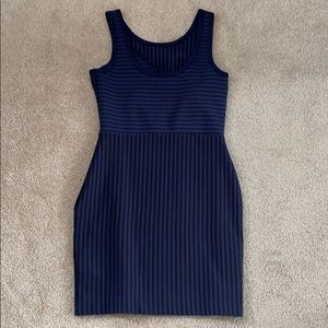 Royal Blue Black Stripped Pencil Dress